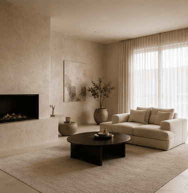 Detail of hand applied Venetian plaster finish